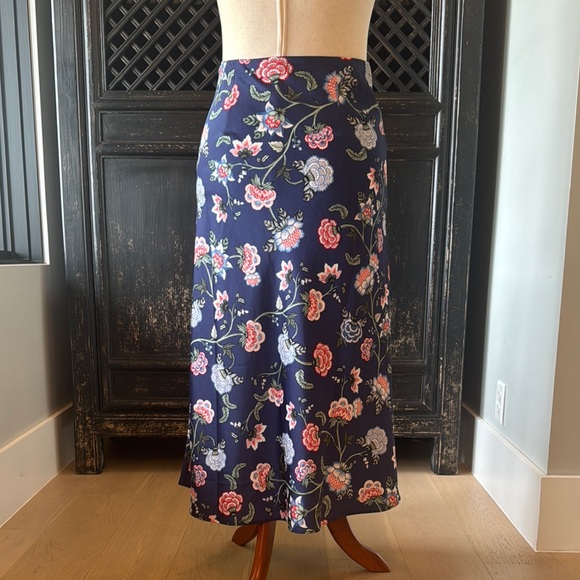 LOFT Trumpet Maxi Skirt in Blue and Pink - Picture 3 of 6